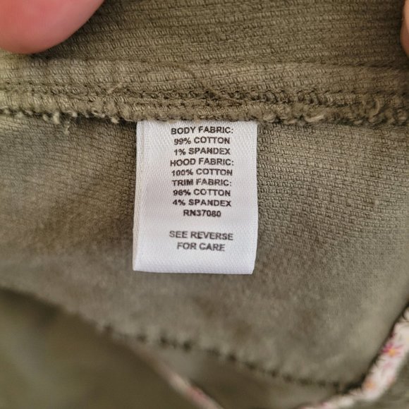 Cato Womens Corduroy Jacket Plus Size 22 24W Olive Green Pockets Button Closure - Picture 7 of 10